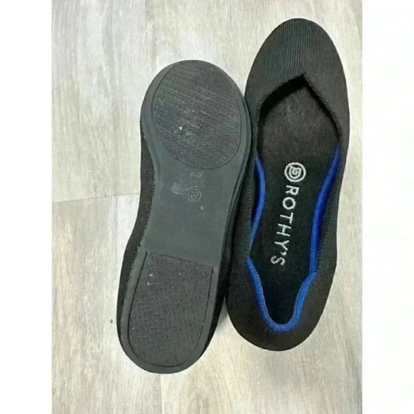 Rothy's The Flat Black Solid Knit Fabric Ballet Flats‎ Women's US 6.5 - Picture 6 of 8